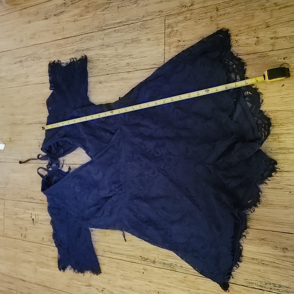 Blue Rain Deep Blue Lace Romper